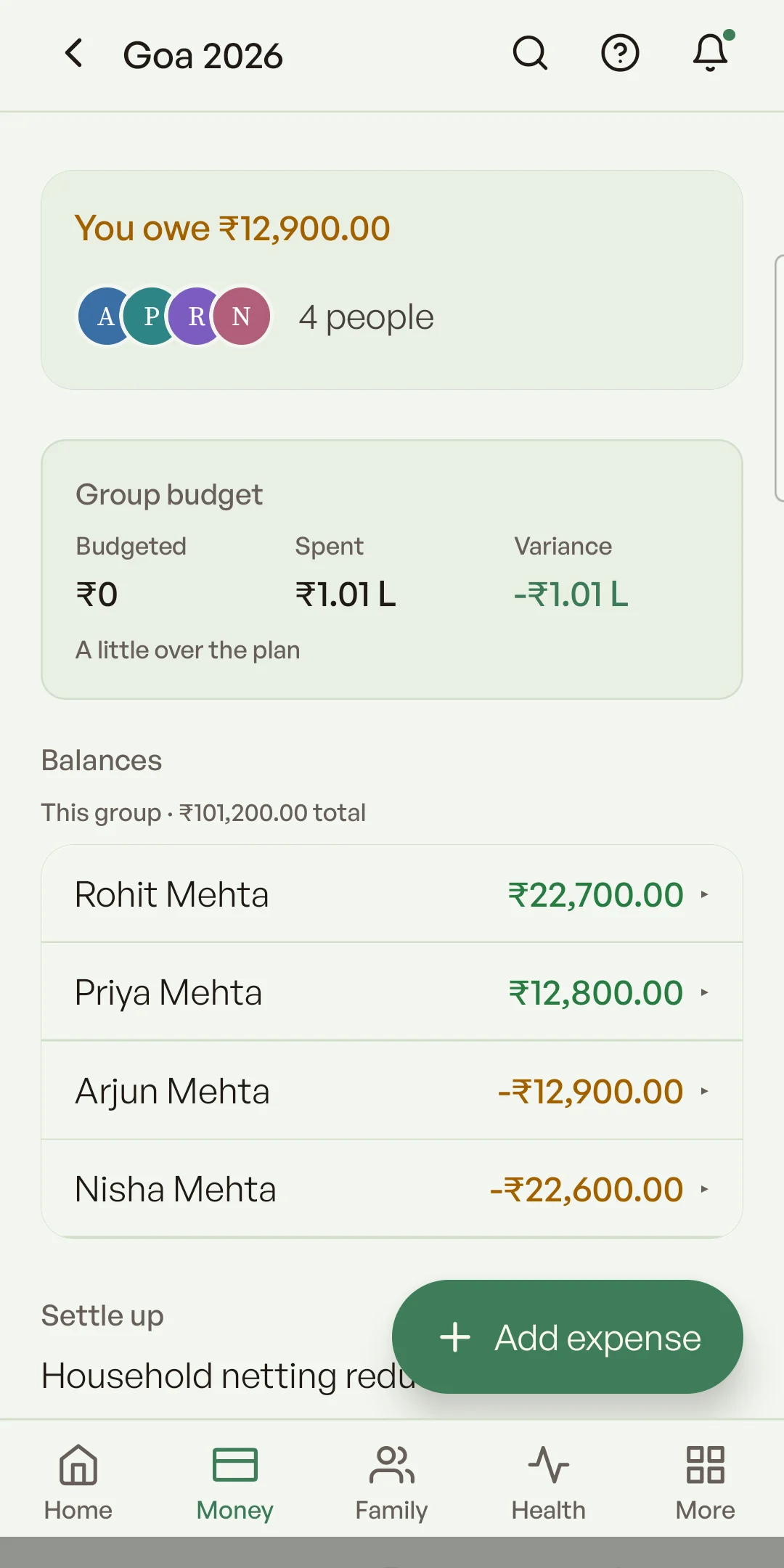Shared expenses